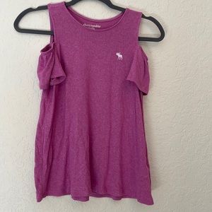 Cute purple cold shoulder top for girls from Abercrombie kids